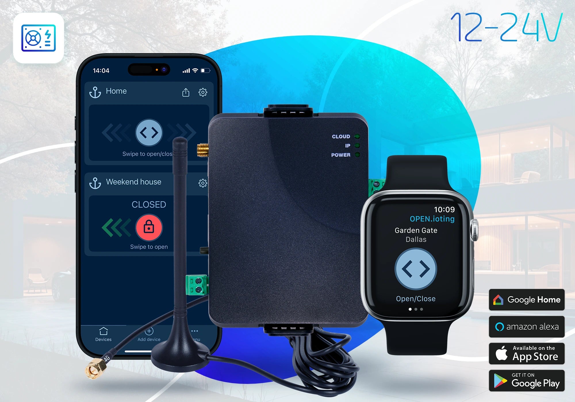 OPEN.ioting POWER 12-24V okos kapunyitó